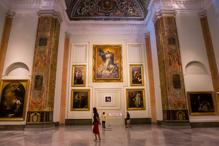 SEVILLE, ANDALUSIA, SPAIN, MAY, 25, 2017 : interiors decors  of  the museum of fine arts, may 25, 2017, in Seville, andalusia, spainのeditorial素材