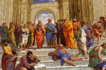 VATICAN CITY, VATICAN, JUNE 15, 2015 : interiors and architectural details of Raphael rooms in Vatican museum, june 15, 2015, in Vatican city, Vaticanのeditorial素材