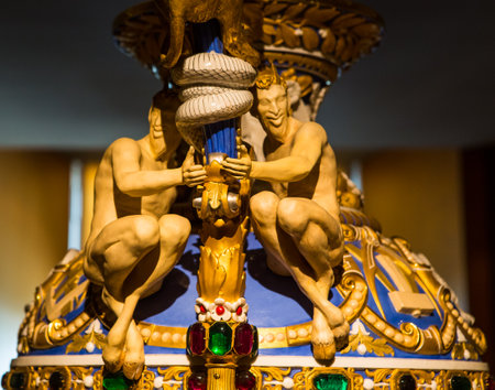 PARIS, FRANCE, MARCH 08, 2017 : architectural details of Napoleon 3 apartments, march 08, 2017, in Paris, Franceのeditorial素材