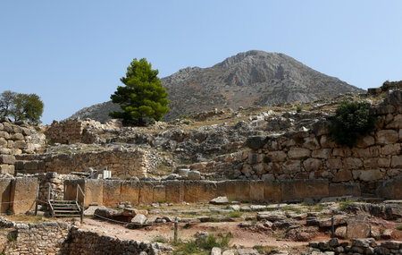 MIKINES, GREECE, SEPTEMBER 10, 2017 :  Ruins of Mycenae city, september 10, 2017, in Mikenes, peloponnese, Greeceのeditorial素材