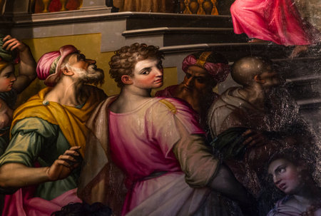 VOLTERRA, ITALY, JUNE 13, 2016 : interiors and architectural details of the duomo, Volterra cathedral, june 13, 2016 in Volterra, Italyのeditorial素材