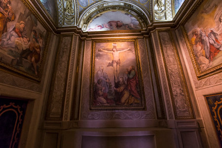 ROME, ITALY, JUNE 13, 2015 : interiors and architectural details of Palazzo Barberini, june 13, 2015, in Rome, Italyのeditorial素材