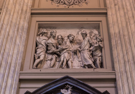 ROME, ITALY, JUNE 18, 2015 : interiors and architectural details of Archbasilica of Saint John Lateran, june 18, 2015, in Rome, Italyのeditorial素材