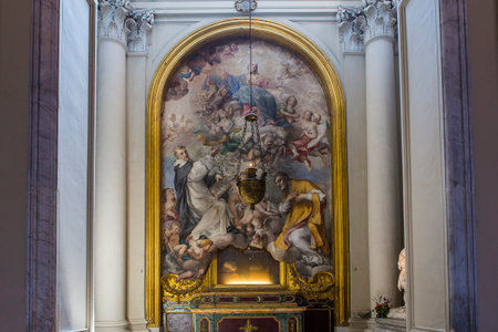 ROME, ITALY, JUNE 18, 2015 : interiors and architectural details of Archbasilica of Saint John Lateran, june 18, 2015, in Rome, Italyのeditorial素材