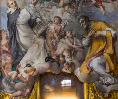 ROME, ITALY, JUNE 18, 2015 : interiors and architectural details of Archbasilica of Saint John Lateran, june 18, 2015, in Rome, Italyのeditorial素材