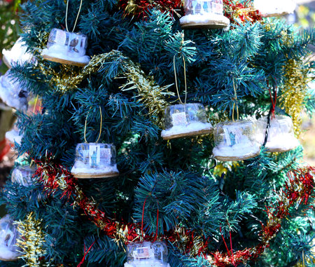 FORT MYERS, UNITED STATES, NOVEMBER 25, 2017 : patriotic decorated christmas tree , november 25, 2017, in Fort Myers, Florida, united statesのeditorial素材