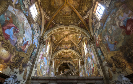 PISA, ITALY, JUNE 05, 2016 : interiors and architectural details of Pisa charterhouse, june 05, 2016 in Pisa, Italyのeditorial素材