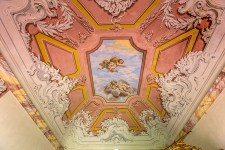 PISA, ITALY, JUNE 05, 2016 : interiors and architectural details of Pisa charterhouse, june 05, 2016 in Pisa, Italyのeditorial素材