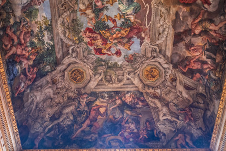 ROME, ITALY, JUNE 13, 2015 : Ceiling Fresco by Pierre de Cortone, Palazzo Barberini, june 13, 2015, in Rome, Italyのeditorial素材
