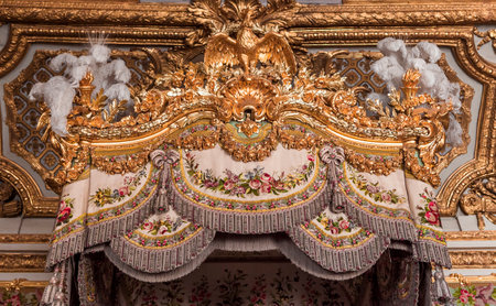 VERSAILLES FRANCE  JULY 06 : Interiors, architectural details an ceilings of the Chateau de Versailles, near Paris, France.  JULY 06, 2013 in Versailles, Franceのeditorial素材