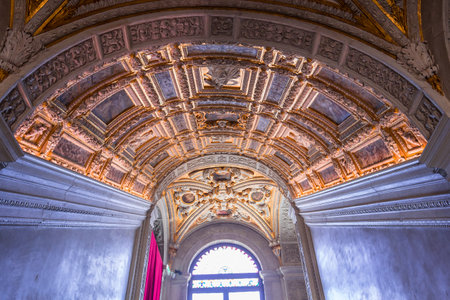VENICE, ITALY, APRIL 21, 2018 : interiors and architectural details of the doge's palace, april 21, 2018,  in Venice, italyのeditorial素材