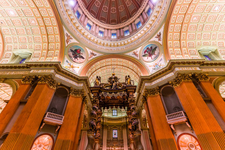 MONTREAL, CANADA, OCTOBER 09, 2016 : interiors and details of Mary queen of the world basilica, october 09, 2016 in Montreal, quebec, Canadaのeditorial素材