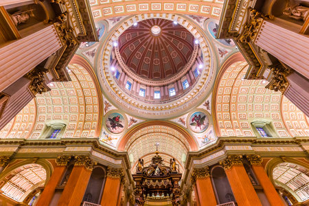 MONTREAL, CANADA, OCTOBER 09, 2016 : interiors and details of Mary queen of the world basilica, october 09, 2016 in Montreal, quebec, Canadaのeditorial素材