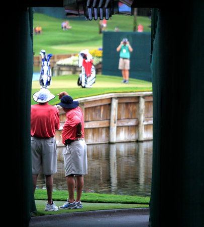 PONTE VEDRA GOLF COURSE, FLORIDA, MAY 20 , 2012 : Hole 17 at The Players championship, on practice day, PGA Tour, Ponte Vedra, Florida, USA, May 20, 2012のeditorial素材