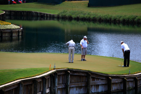 PONTE VEDRA GOLF COURSE, FLORIDA, MAY 20 , 2012 : Hole 17 at The Players championship, on practice day, PGA Tour, Ponte Vedra, Florida, USA, May 20, 2012のeditorial素材