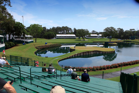 PONTE VEDRA GOLF COURSE, FLORIDA, MAY 20 , 2012 : Hole 17 at The Players championship, on practice day, PGA Tour, Ponte Vedra, Florida, USA, May 20, 2012のeditorial素材
