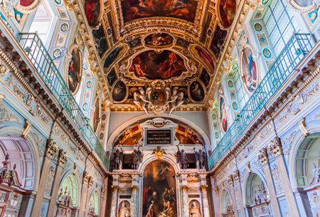 FONTAINEBLEAU  FRANCE  APRIL 16 ,  The Chapel of the Trinity, in the castle of Fontainebleau, France  APRIL 16, 2013 in Fontainebleau, Franceのeditorial素材
