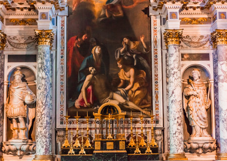 FONTAINEBLEAU  FRANCE  APRIL 16 ,  The Chapel of the Trinity, in the castle of Fontainebleau, France  APRIL 16, 2013 in Fontainebleau, Franceのeditorial素材