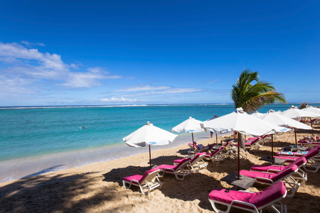 LA SALINE, LA REUNION, FRANCE, MAY 02 :  La Saline beach, La Reunion island, Indian Ocean, may 02, 2016, in Saint Gilles, La Reunion, Franceのeditorial素材
