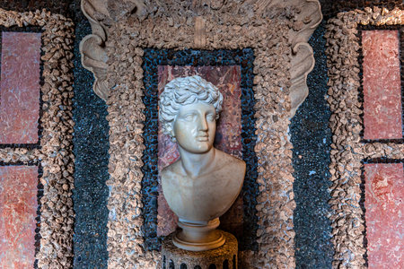 STRESA, ITALY, MAY 28, 2019 : interiors of palazzo Borromeo, isola bella, lake maggiore, may 28, 2019, in Stresa, italyのeditorial素材