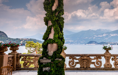 LENNO, ITALY, JUNE 04, 2019 : exteriors of villa del Balbianello, on lake Como, june 04, 2019, in Lenno, italyのeditorial素材