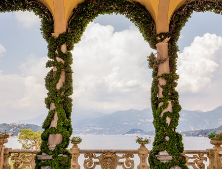 LENNO, ITALY, JUNE 04, 2019 : exteriors of villa del Balbianello, on lake Como, june 04, 2019, in Lenno, italyのeditorial素材