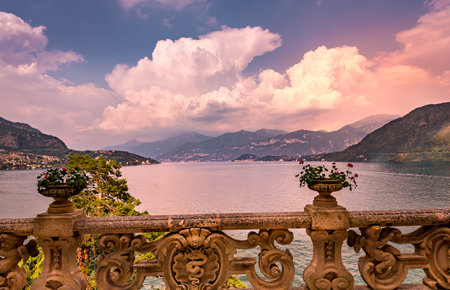 LENNO, ITALY, JUNE 04, 2019 : exteriors of villa del Balbianello, on lake Como, june 04, 2019, in Lenno, italyのeditorial素材