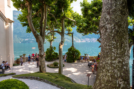 LENNO, ITALY, JUNE 04, 2019 : exteriors of villa del Balbianello, on lake Como, june 04, 2019, in Lenno, italyのeditorial素材