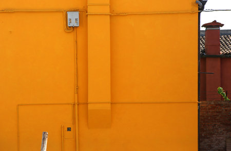 BURANO, ITALY, APRIL 24, 2018 : colorful houses in the island of Burano, april 24, 2018,  in Burano, Venice, italyのeditorial素材
