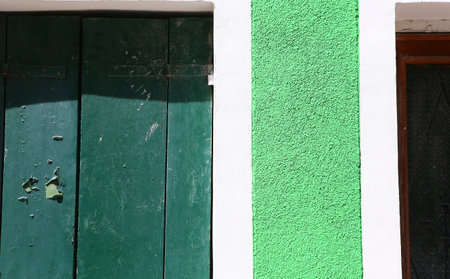 BURANO, ITALY, APRIL 24, 2018 : colorful houses in the island of Burano, april 24, 2018,  in Burano, Venice, italyのeditorial素材