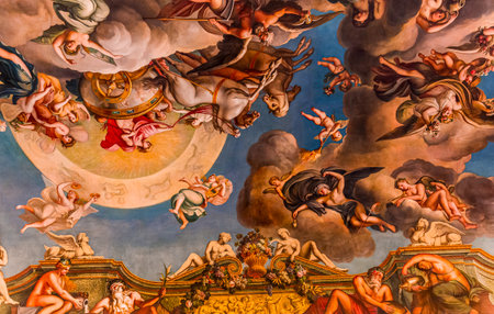 PARIS, FRANCE, SEPTEMBER 22, 2019 : interiors and decors of the golden gallery at the Bank of France, september 22, 2019, in Paris, Franceのeditorial素材