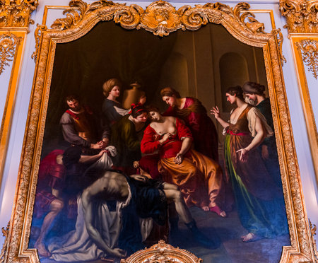 PARIS, FRANCE, SEPTEMBER 22, 2019 : interiors and decors of the golden gallery at the Bank of France, september 22, 2019, in Paris, Franceのeditorial素材