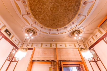 PRAGUE, CZECH REPUBLIC, SEPTEMBER 12 : Art deco interiors of the municipal house, Obecni Dum, september 12, 2019 in Prague, czech republicのeditorial素材