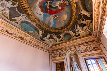 PARIS, FRANCE, OCTOBER 12, 2019 : interiors and decors of the hotel de Lauzun, october12, 2019, in Paris, Franceのeditorial素材