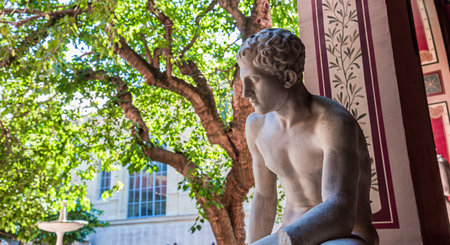 PARIS, FRANCE, SEPTEMBER 21, 2019 : interiors and decors of the Ecole des Beaux Arts, september 21, 2019, in Paris, Franceのeditorial素材