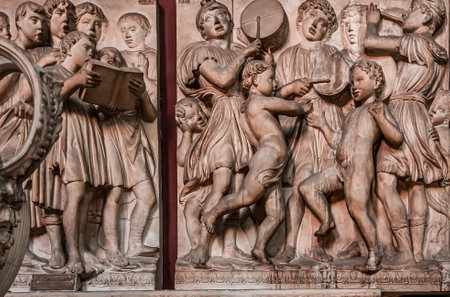 PARIS, FRANCE, SEPTEMBER 21, 2019 : interiors and decors of the Ecole des Beaux Arts, september 21, 2019, in Paris, Franceのeditorial素材