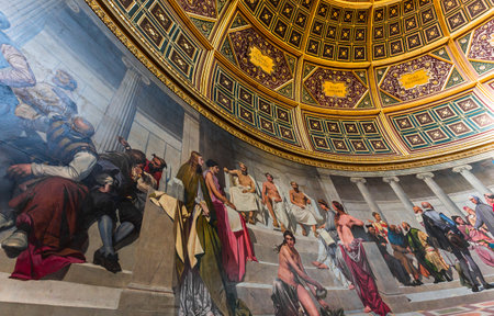 PARIS, FRANCE, SEPTEMBER 21, 2019 : interiors and decors of the Ecole des Beaux Arts, september 21, 2019, in Paris, Franceのeditorial素材