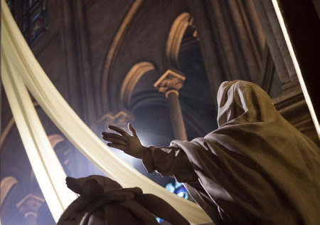 PARIS,  FEBRUARY 15 : interiors of the cathedral Notre Dame de Paris on FEBRUARY 15, 2013 in Paris, Franceのeditorial素材