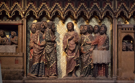 PARIS,  FEBRUARY 15 : interiors of the cathedral Notre Dame de Paris on FEBRUARY 15, 2013 in Paris, Franceのeditorial素材