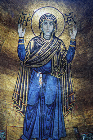 russian icon in an orthodox monastery, russiaのeditorial素材
