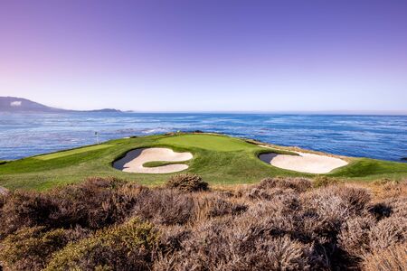 Pebble Beach golf course, Monterey, California, usaの写真素材