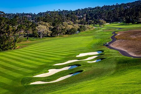 Pebble Beach golf course, Monterey, California, usaの写真素材