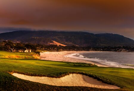 Pebble Beach golf course, Monterey, California, usaの写真素材