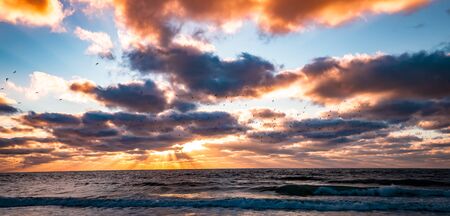 Sunset on a beach in Sarasota, Florida, usaの写真素材