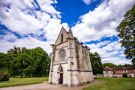 CHAALIS, FRANCE, JULY 24, 2016 : exteriors ruins of Chaalis abbey, july 24, 2016 in Chaalis, Franceのeditorial素材