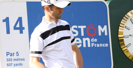 GUYANCOURT , FRANCE, JULY 03, 2015 : Gregory Bourdy ( fra  ) During the third round of the French Open, European golf tour, July 03, 2015 at The golf National, Guyancourt, France.のeditorial素材