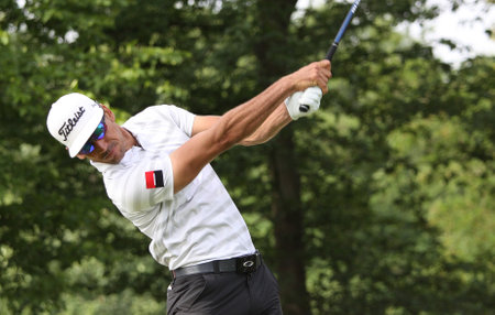 GUYANCOURT , FRANCE, JULY 03, 2015 : Cabrera Bello ( spa ) During the third round of the French Open, European golf tour, July 03, 2015 at The golf National, Guyancourt, France.のeditorial素材