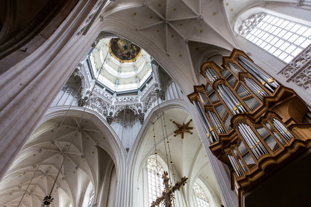 Interiors of Notre Dame d'Anvers cathedral, Antwerp, Belgiumのeditorial素材