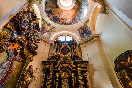PRAGUE, CZECH REPUBLIC, SEPTEMBER 08 : architectural details of Loreta church, september 08, 2019 in Prague, czech republicのeditorial素材