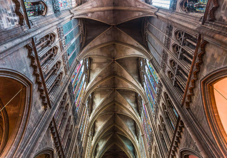 METZ, FRANCE, SEPTEMBER 01,  2018 : interiors and details of the cathedral, september 01, 2018, in  Metz, Franceのeditorial素材